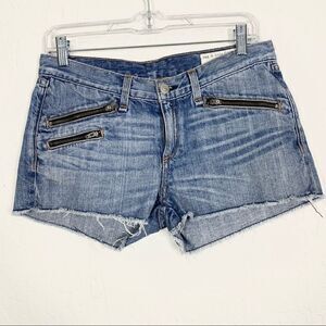 Rag & Bone Light Wash Low Rise Zipper Denim Short